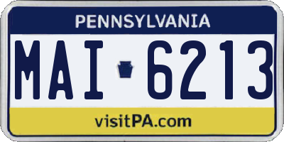 PA license plate MAI6213