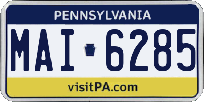PA license plate MAI6285