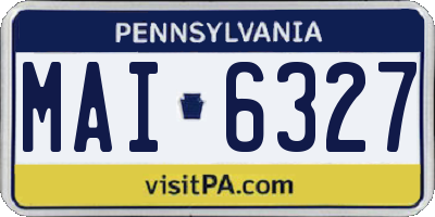 PA license plate MAI6327
