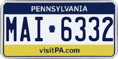 PA license plate MAI6332
