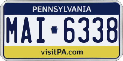 PA license plate MAI6338