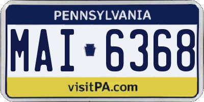 PA license plate MAI6368