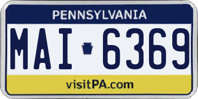 PA license plate MAI6369
