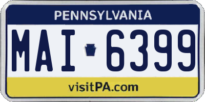 PA license plate MAI6399
