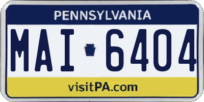 PA license plate MAI6404