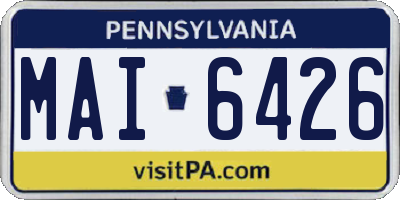 PA license plate MAI6426