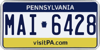 PA license plate MAI6428