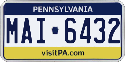 PA license plate MAI6432