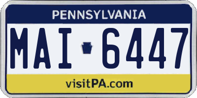 PA license plate MAI6447