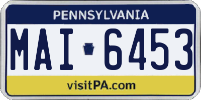 PA license plate MAI6453