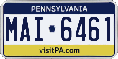 PA license plate MAI6461