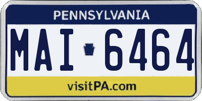 PA license plate MAI6464