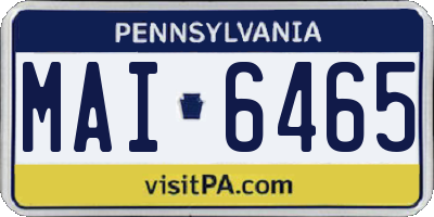 PA license plate MAI6465