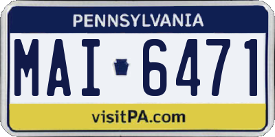 PA license plate MAI6471
