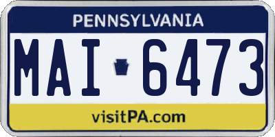PA license plate MAI6473