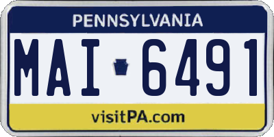 PA license plate MAI6491