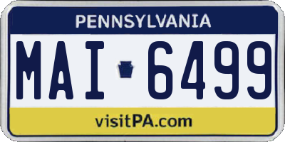 PA license plate MAI6499