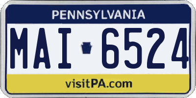 PA license plate MAI6524