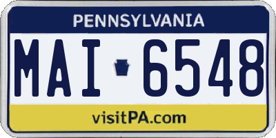 PA license plate MAI6548