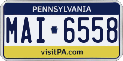 PA license plate MAI6558