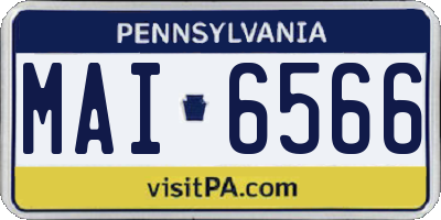 PA license plate MAI6566