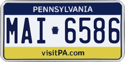 PA license plate MAI6586