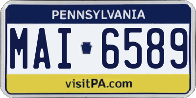 PA license plate MAI6589