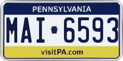 PA license plate MAI6593