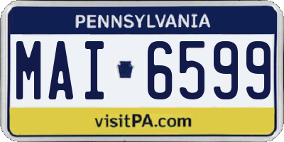 PA license plate MAI6599