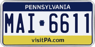 PA license plate MAI6611