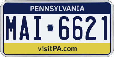 PA license plate MAI6621