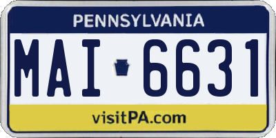PA license plate MAI6631