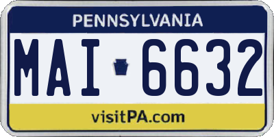 PA license plate MAI6632