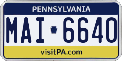 PA license plate MAI6640