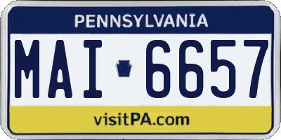 PA license plate MAI6657