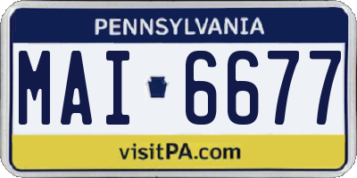 PA license plate MAI6677