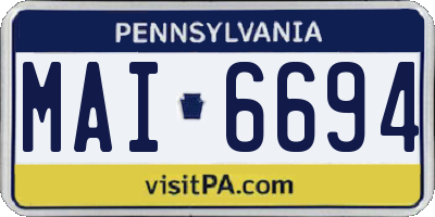 PA license plate MAI6694