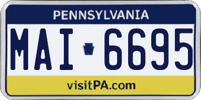 PA license plate MAI6695