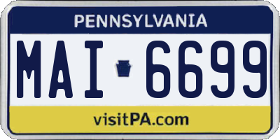 PA license plate MAI6699