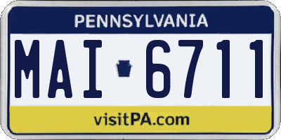 PA license plate MAI6711