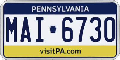 PA license plate MAI6730
