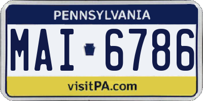 PA license plate MAI6786
