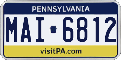 PA license plate MAI6812