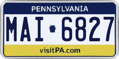 PA license plate MAI6827