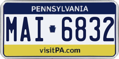 PA license plate MAI6832