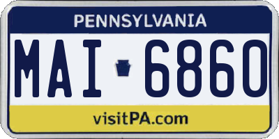 PA license plate MAI6860