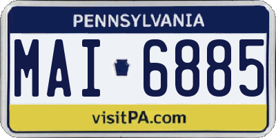 PA license plate MAI6885