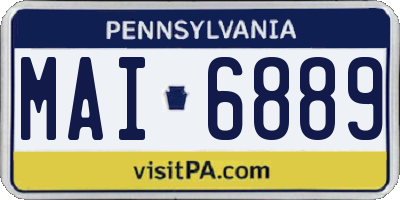 PA license plate MAI6889
