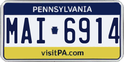 PA license plate MAI6914
