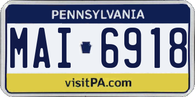 PA license plate MAI6918